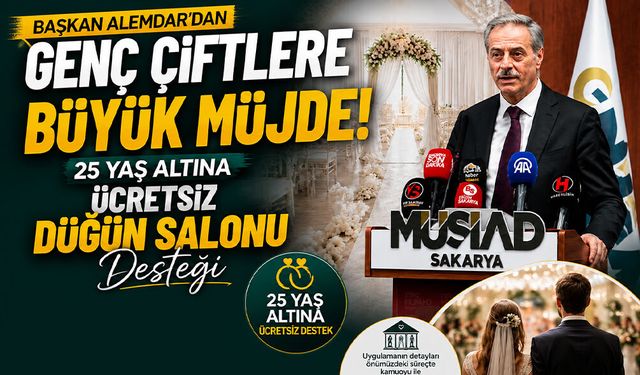 Başkan Alemdar Müjdeyi Verdi: Genç Çiftlere Ücretsiz Düğün Salonu Desteği!