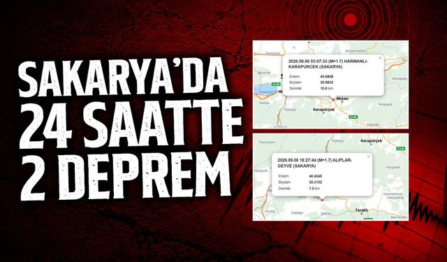 Sakarya'da 24 Saatte 2 Artçı Deprem!