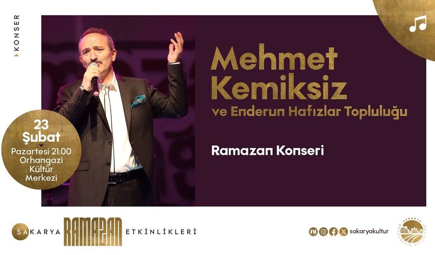 Mehmet Kemiksiz Ramazan Konseriyle Sakaryalılarla Buluşuyor