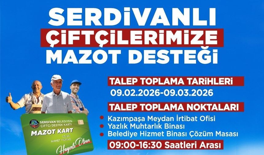 Serdivan’da Mazot Desteği İçin Son Çağrı: Başvurular Sona Eriyor