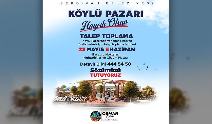 Köylü Pazarı İçin Talep Toplama Süreci Başladı