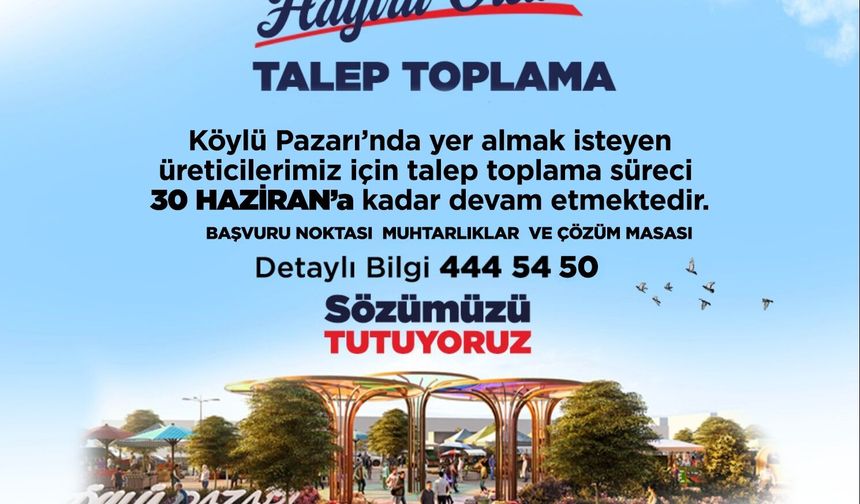 Köylü Pazarı Başvurularında Süre Uzatıldı