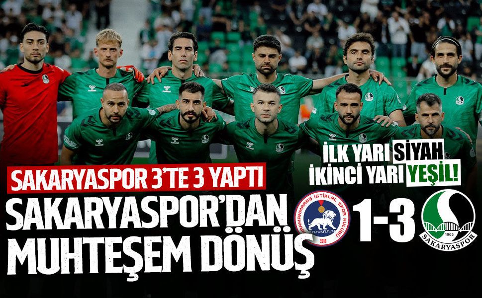 İlk Yarı Siyah, İkinci Yarı Yeşil: Sakaryaspor 3’te 3 Yaptı