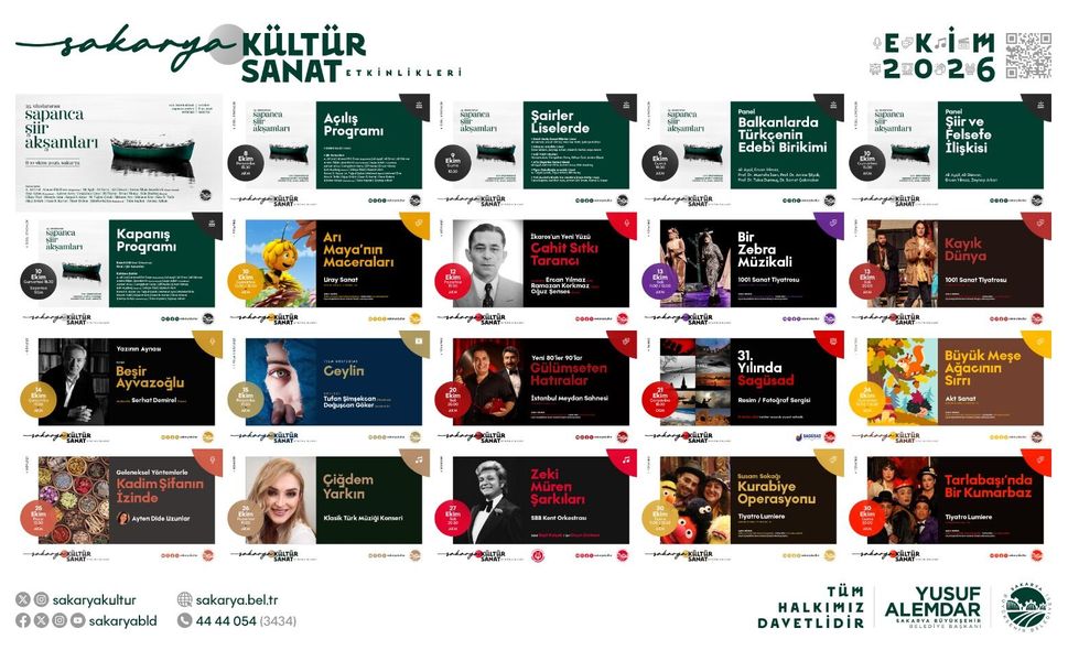 Sakarya’da Kültür Sanat Sezonu Başlıyor: Ekim Takvimi Belli Oldu